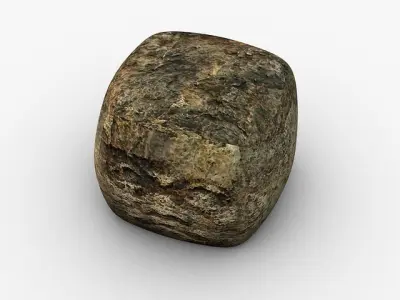 Ancient stone head Low-poly 3D model