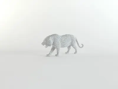 Tiger Low poly Mammal Wild Africa Lion Lowpoly  Low-poly 3D model