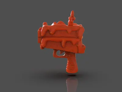 TMNT Cake Gun Scratch Low-poly 3D model