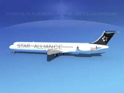 McDonnell Douglas MD-90 Star Alliance 3D model