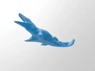 Low-Poly Alligator Geometric 3D Printable STL File 3D print model