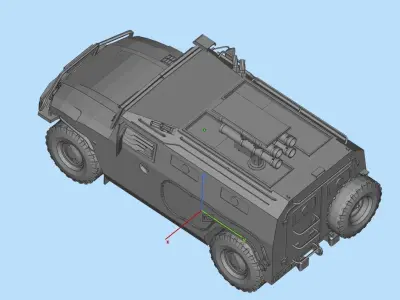 Missile Chariot Low-poly 3D model
