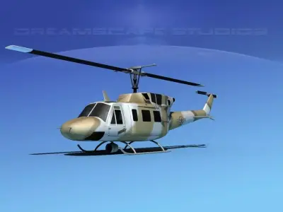 Bell UH-1N Army Desert 3D model