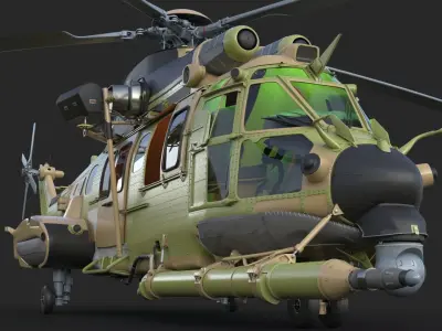 Eurocopter H225M Cougar 3ds max Vray 3D model