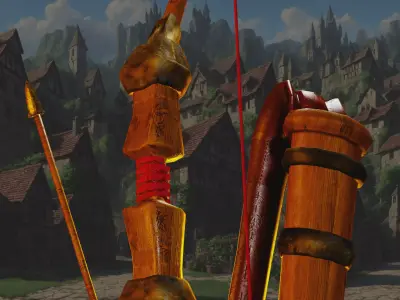 Medieval soldier bow Free low-poly 3D model