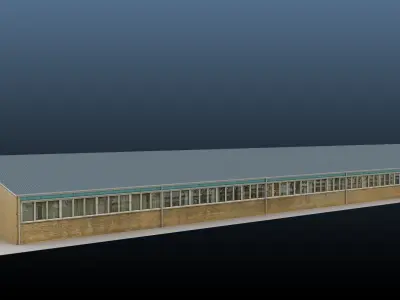 Realistic European City Block Building 01 Low-poly 3D model