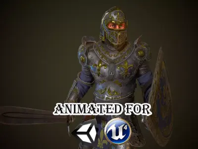 Knight in armor Low-poly 3D model