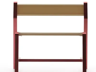 stull wooden chair with seat and back 3D model