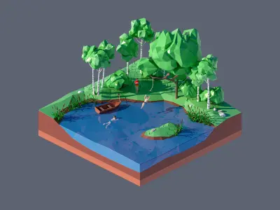 land 69A Low-poly 3D model