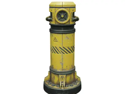 Scifi Dock Bollard 01 3D model