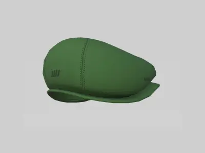 Newsboy Hat 06 Green Military - Character Fashion Design Low-poly 3D model