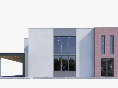 hospital commercial building Low-poly 3D model