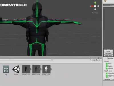 Street Warrior Low-poly 3D model