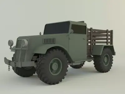 military pickup truck 3D model