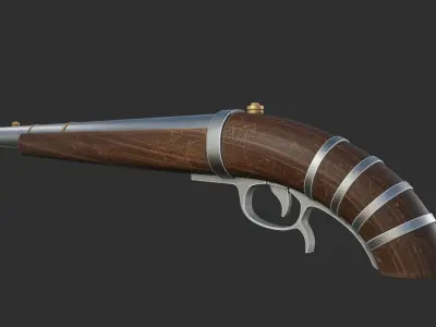 a Gun or pirate cannon Low-poly 3D model