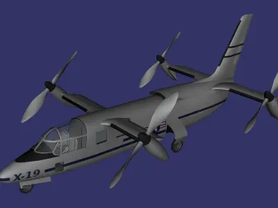Curtiss-Wright X-19 Free low-poly 3D model
