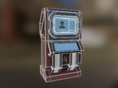 Sci-fi Computer console Low-poly 3D model
