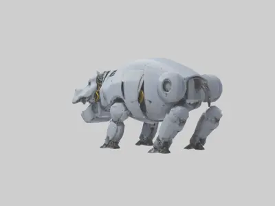 Robot version of a hippopotamus model 3D model