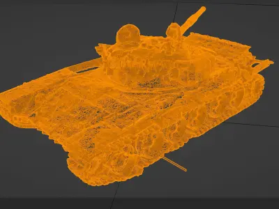 Russian T-90 tank destroyed by Ukrainian army 3D model