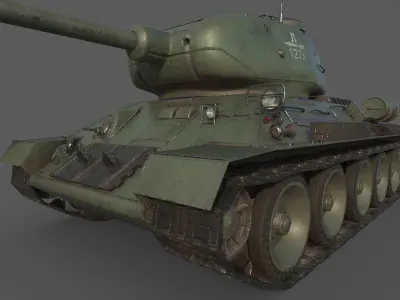 Tank T-34-85 1944 3D model