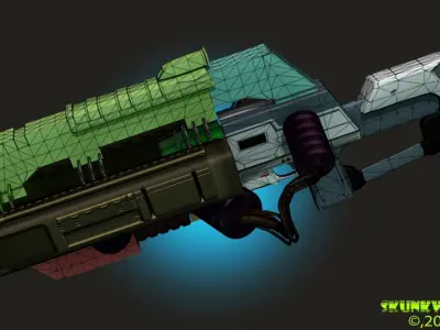 Railgun Rifle HighPoly 3DPrint 3D print model buy