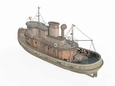 Old sea vessels fishing boats oil tankers 3D model