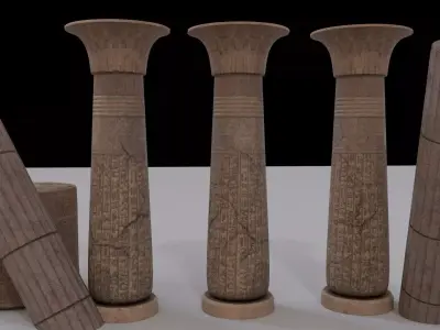 column pharaoh 3d ancient models Low-poly 3D model