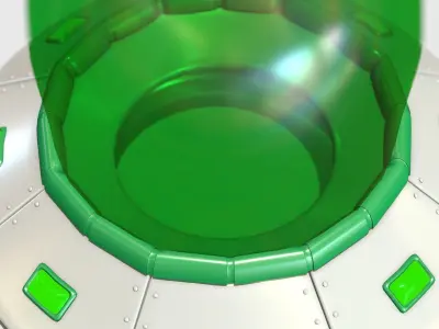 Cartoon UFO  Low-poly 3D model