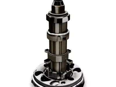 Precision Industrial Machinery Part Low-poly 3D model