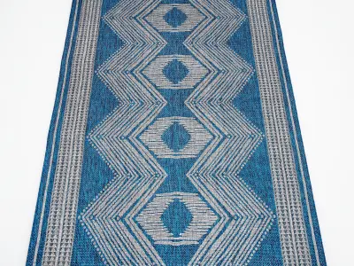 Ranya Tribal Blue Rug 3D model