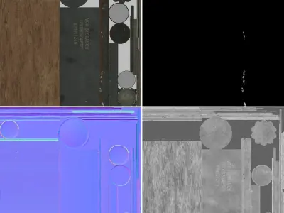 German Stielhandgranate Low-poly 3D model