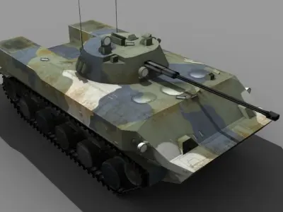BMD-3 armoured tank Low-poly 3D model
