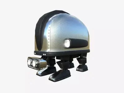 Turtleback Robot J09 Aluminum - SciFi Character Design Low-poly 3D model