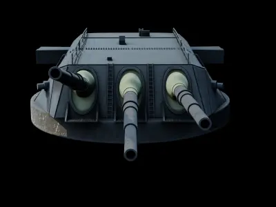 Type 94 naval gun 3D model