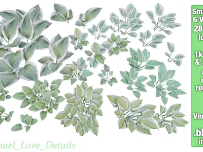 Small plants - low poly - 6 Variations - 281 Models Free low-poly 3D model