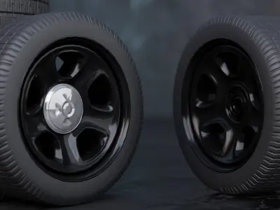 Police car wheel low poly 3d model Free low-poly 3D model