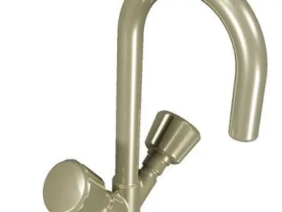 Spectacular Brass Mixer Faucet Low-poly 3D model