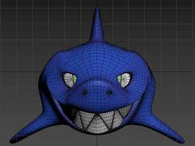 Cartoon Fish Smiled Shark 3D model