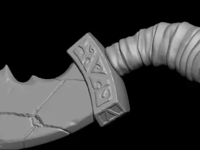 Stylized Fantasy Sword Zbrush Project File - ZPR 3D model
