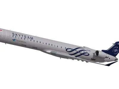 Bombardier CRJ 1000 Garuda Indonesia SkyTeam Low-poly 3D model