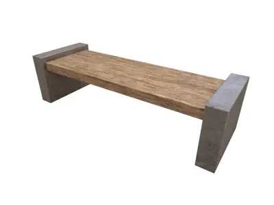 Outside Bench Low-poly 3D model