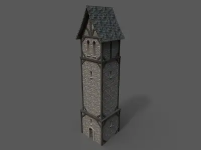 Medieval Belltower Low-poly 3D model
