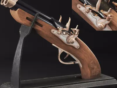 Decorative-gun wooden gun 3D model