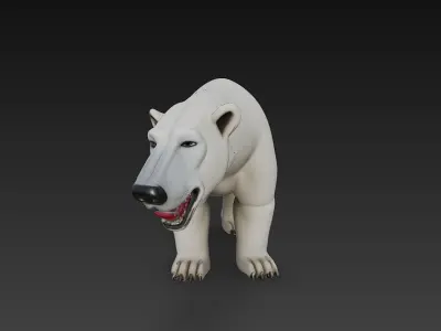 Polar Bear 3D Model Basic - Low Poly Simple Low-poly 3D model