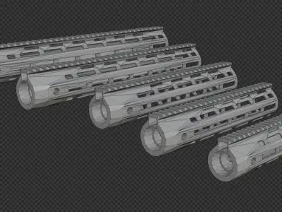 AR-15 KAC URX4 M-LOK Bundle Low-poly 3D model