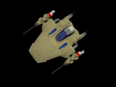 shuttle spaceship flying in sky Low-poly 3D model