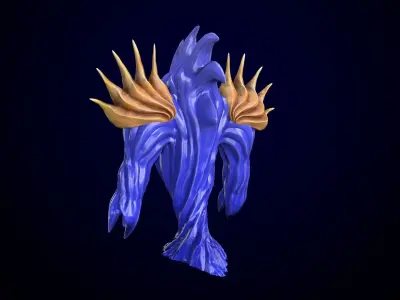 Low-poly model of the character Water Elemental Low-poly 3D model