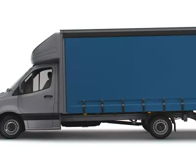 Freightliner Sprinter Luton Curtainsider Tail Lift 2023 3D model