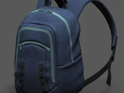 Backpack military combat soldier armor scifi Low-poly 3D model Low-poly 3D model