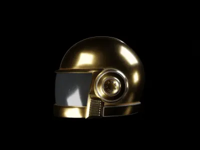 Daft Punk Style Helmet Low-poly 3D model